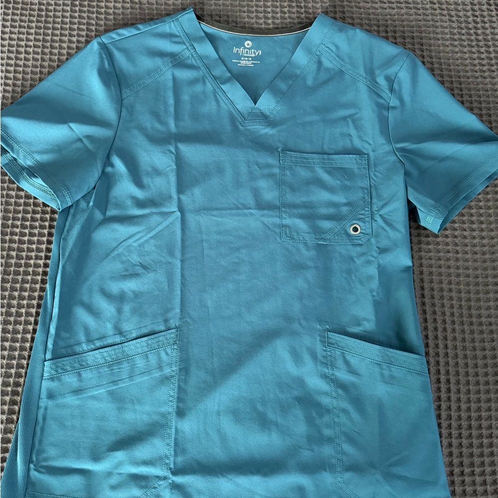 Infinity Blue Scrub Top